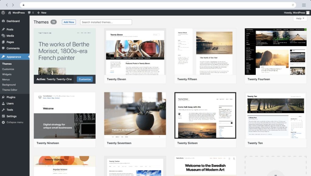 WordPress theme design | Custom site development | Modern WordPress design